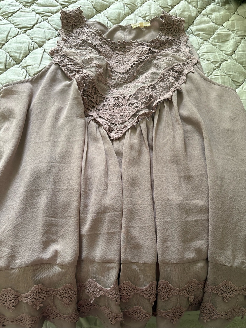entro Taupe Lace Yoke Sleeveless Camisole
